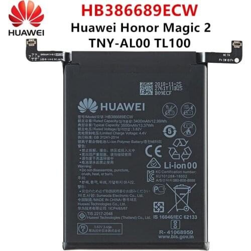 100% Orginal Huawei HB386689ECW 3500mAh Battery For HUAWEI Honor Magic 2 TNY-AL00 TL100 Mobile Phone Batteries