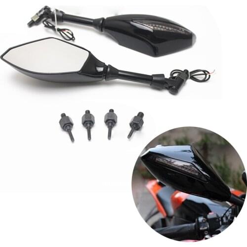 12V 8mm 10mm Mounts Universal Motorcycle LED Side Mirror Turn Signal Light Scooter E-Bike Rear View Mirrors