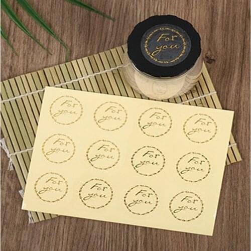 1200pcs wholesale Transparent bronzing for you Round gift wrapping hot stamping stickers DIY stickers special gifts 36MM