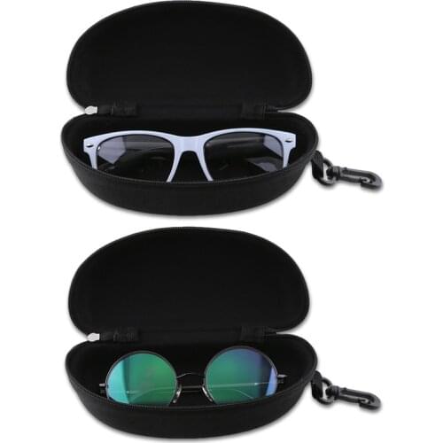 2021 Portable Sunglasses Case Glasses Protector Lightweight Zipper Eyeglass Shell with Carabiner TY66