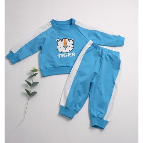 2021 Autumn New Baby Girls Clothes Sets Korean Style Cotton Sweatshirt Suits For Boys 2021 Cartoon 2pcs Spring Outfits 0-3y Ins