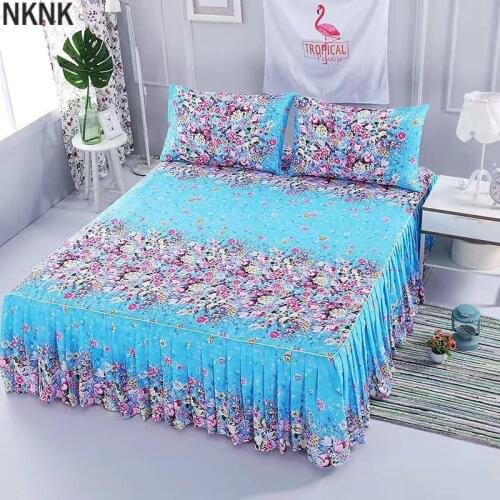 3PCS/Set Decor Home Brand Bed Sheets Bed Textile Bedding Flat Sheet Flower Bed Sheet+ Pillow Covers Pillow Soft Warm Bedsheets