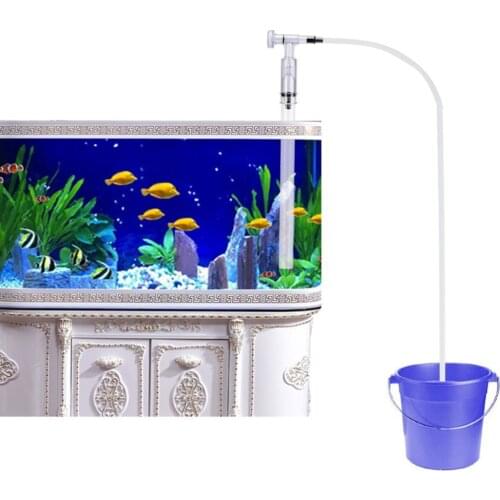 Aquarium Fish Tank Gravel Sand Cleaner Siphon Pump Water Charger with Water Flow Adjuster (Squeeze Free)