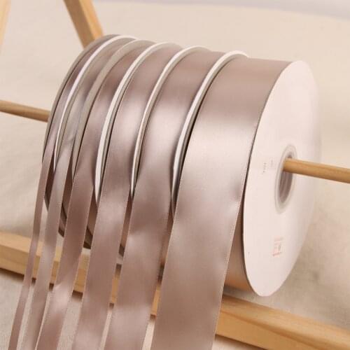 Taupe Color 100 Yards/Roll Polyester Ribbon Satin Ribbon Wedding Christmas Decoration Cake Gift Box Wrap DIY Hair Accessories