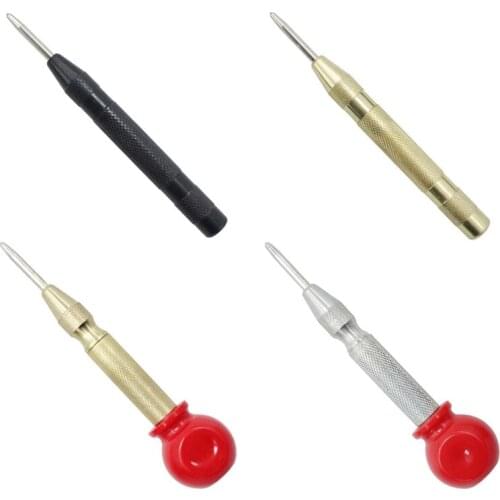 Automatic Center Pin Spring Loaded Punch Marking Holes Wood Press Dent Marker Woodwork Tool Drill Bit Y4UD