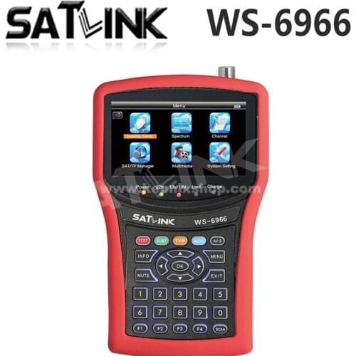 Free Shipping Satlink WS-6966 Satellite Finder Meter MPEG4 DVB-S2 Meter Satlink WS6966 Satellite Finder WS 6966