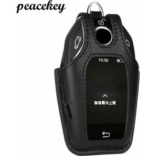 Peacekey Genuine Leather car Key Sticker case For BMW 2017 2018 7 Series 730Li 740Li 750Li 760Li Key Case For Bmw X5 X6 Key Case