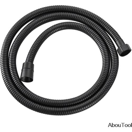 Black Shower Hose 150cm 200cm Bathroom Faucet Shower Tube Stainless Flexible Hose Plumbing Explosion-proof Silver Pipe 1/2