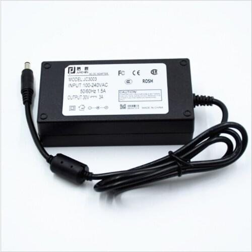 30VDC strip driver ,100-240Vac input Lighting transformer,90W 30V3A led power supply ,CE FCC Listed with 5.5*2.1 ,5*5*2.5 port