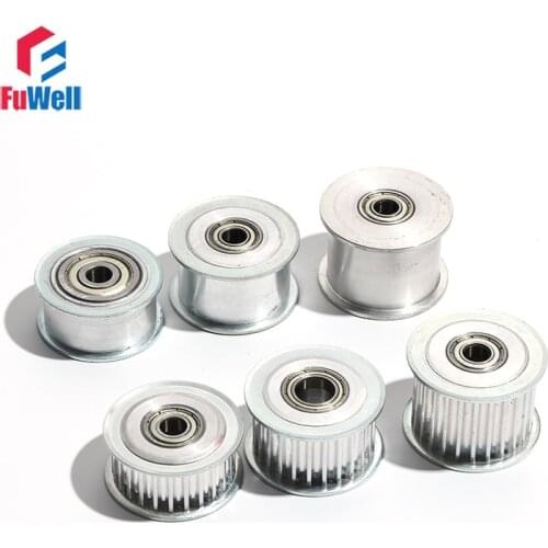 HTD5M 24T Idler Pulley With/Without Teeth 16/21/27mm Belt Width Timing Belt Pulley 5/6/7/8/10/12/15mm Bore Idler Bearing Pulley