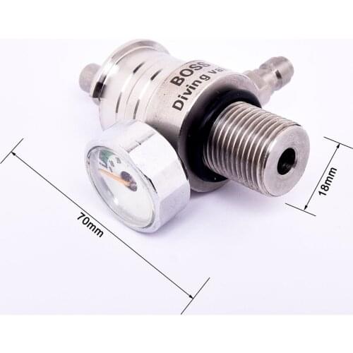 PCP Airforce Condor High Pressure Valve Direct Injection Test Valve M18x1.5 8mm Fill Nipple 4500psi 40MPA Gauge Stainless Steel