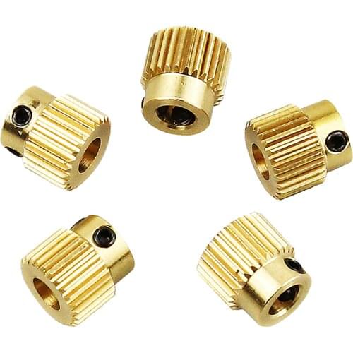 2PCS Anet 3D Printer Parts Extrusion Wheel Special Brass Wire Feed Wheel 26 Tooth Gear for Extruder filaments