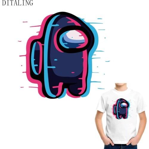 Cool Boy Patch On Clothing Among Us Kids Heat Transfer Sticker Fashion DIY Washable Ironing Patch Iron On Transfers For Clothes
