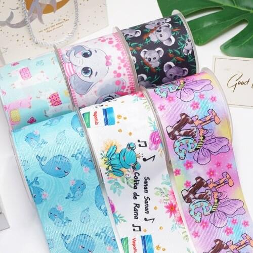 DIY Handmade Materials Printed Grosgrain Ribbon 50 Yard Per Size 55564