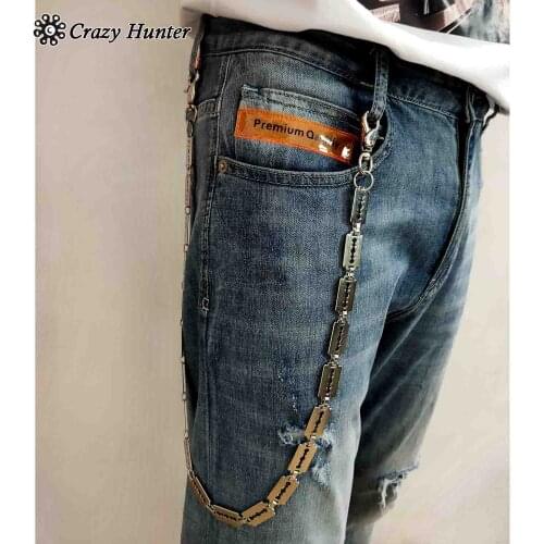 Blade with Blade Hip Hop Metal Keychain Punk Jeans Chain