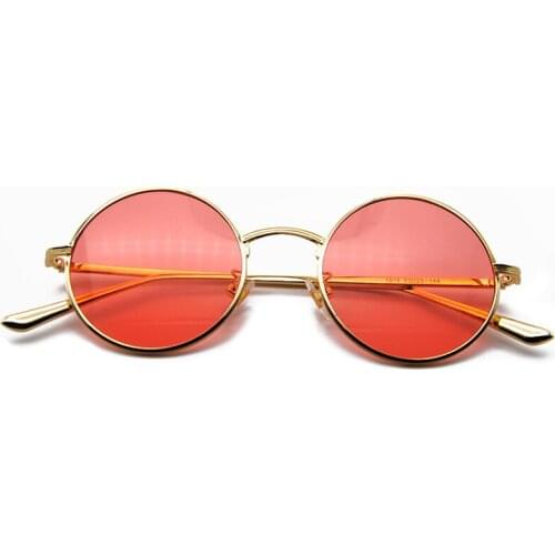 Customizable Fashion Round Red Sunglasses Women/Men Travel Driving Lunette De Soleil Femme 2021 New Arrivals Retro Sunglasses