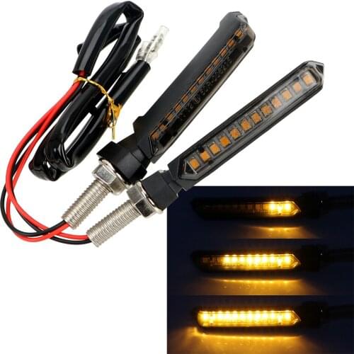 Motorcycle Signal Lamp 1 Pair 12 LED Turn Signals Light Universal Yellow Flowing Water Blinker Light Motorcycle Styling