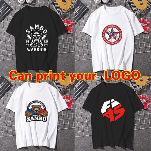 Pure cotton summer Sambo T-shirt Russias martial arts самбо short sleeves shirt самозащита без оружий fight clothes men