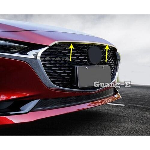 For Mazda 3 Mazda3 Axela M3 2019 2020 2021 Car Sticker Styling Front Engine Machine Grille Grill Hoods Lid Trim Frame Parts