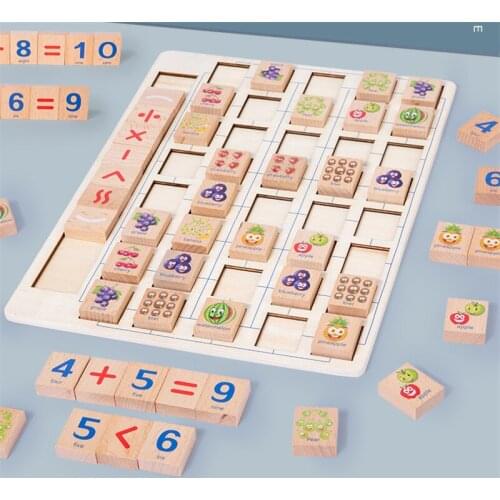 New Kids Wooden Math Toys For Children Wood Block Number Fruit Board Match Game Baby Mathematics Learning Education Toy