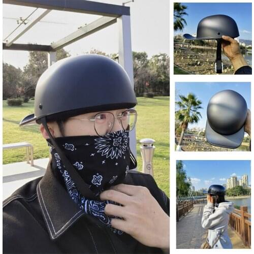 New Black Adult Open Face Half Helmet Moto Vintage Motorcycle Motorbike Biker Riding Crash Scooter Cruiser Personalized Helmet