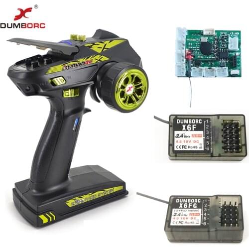 DumboRC X6 RC Transmitter 2.4G 6CH with Integrated Control Board w/ X6FG Receiver with Gyro for 1: 16 1:18 1:24 1:32 1:36 Rc Car