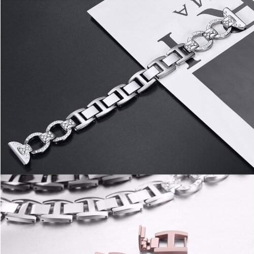 Women fashion watch band strap For Fitbit Versa smart watch Replacement Stainless Steel Wristband Bracelet For Fitbit Versa band