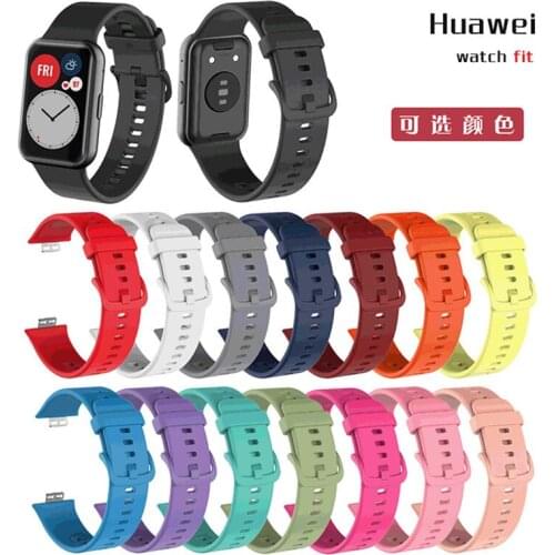 Silicone Strap for Huawei Watch Fit Smart Watches Soft Sport Waterproof Wrist Band Watchband for huawei fit Bracelet Accessories