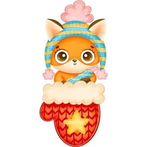 Christmas Fox Cutting Dies Glove Dies For Card Making Embossing Stencil Metal Craft Die Cuts Scrapbooking Paper Card Decor Mold