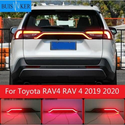 For Toyota RAV4 RAV 4 2019 2020 Car LED Rear Fog Lamp Brake Light Dynamic Turn Signal Reflector Rear Bumper Trunk Tail Light