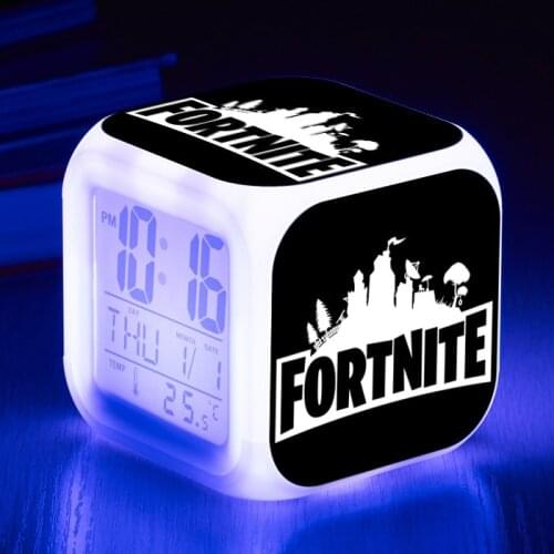 2021 Fortnite LED Glowing Alarm for Children Bedroom Decoration Kids Digital Glowing Alarm Clock for Desk Decor Electronic Clock