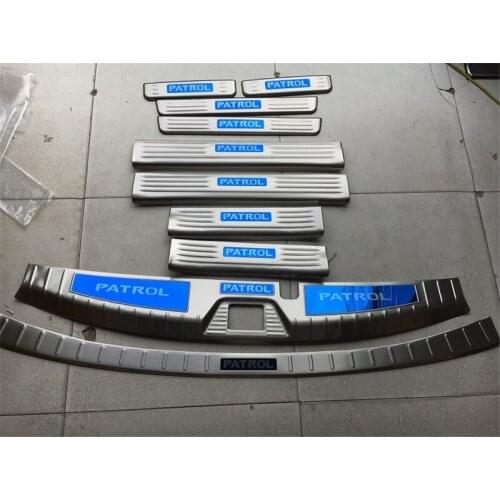 Stainless Steel Rear guard bar threshold bar welcome pedal bumper Car Styling For Nissan Patrol y62 2012-2019