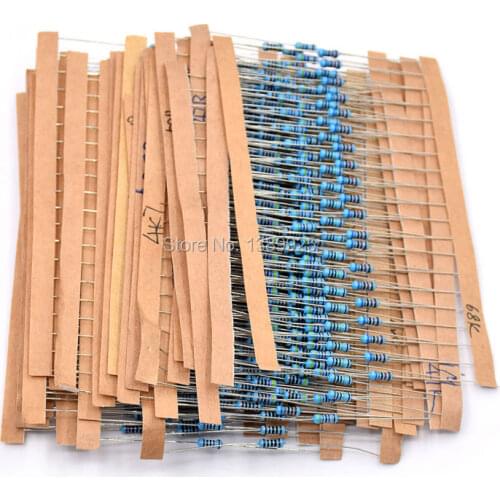 1/4W 30 Kind Metal Film Resistors Assorted kit 1% Each 20 Total 600pcs/pack