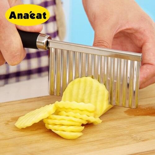 ANAEAT 1 pc stainless steel potato wavy edge knife vegetable fruit knife cooking tool kitchen knives accessories