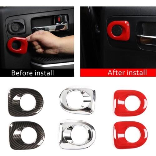 2 Piece ABS Interior Trim Rear Car Door Speaker Tweeter Cover Stereo Casing Decorative Accessories 07-21 Toyota Tundra / Sequoia