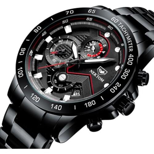 2021 New Fashion Mens Watches with Stainless Steel Top Brand Luxury Sports Chronograph Quarz Watch Men Relogio Masculino