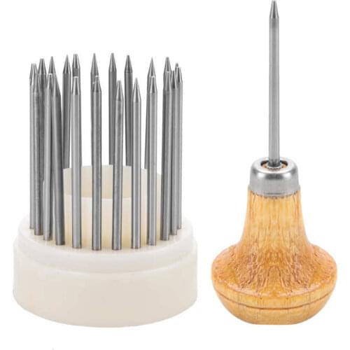 23 Beads Jewelry Beading Grain Tools with Handle Diamond Stone Beards Setting Graver Processing Bead Grain Tools for Jewelers