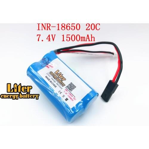 7.4V 1500mah 20C 18650 power lithium battery 1500Mah battery pack for remote control helicopter