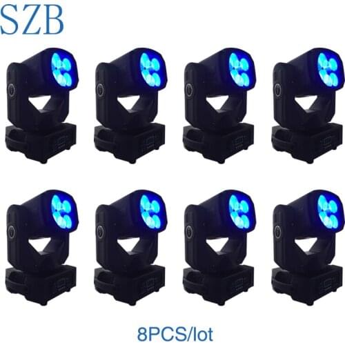 8 PCS SZB 4x25W Colorful 9/15Channels 130W LED Super Beam Moving Head Light for Disco Nightclub Party /SZB-MH0425
