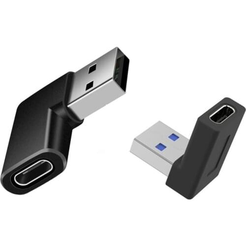 90 Degree USB C Type C Female to USB 3.0 Male Charging OTG Adapter Converter for Type C Cable Disk Laptop PC Computer