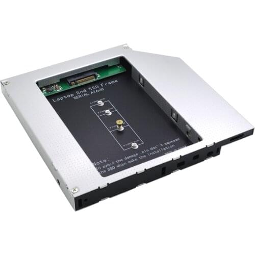 TISHRIC HDD Caddy CD Drive Hard Drive Caddy M2 NGFF SSD To SATA Hard Disk Drive Adapter For Laptop CD-ROM DVD-ROM Optical Bay