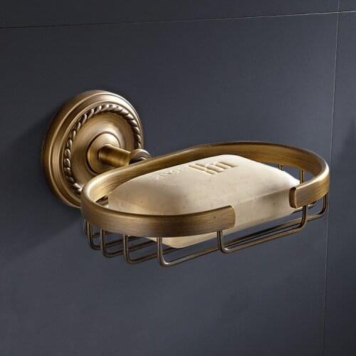 Antique bathroom soap basket soap box soap net soap dish American soap rack all copper European style