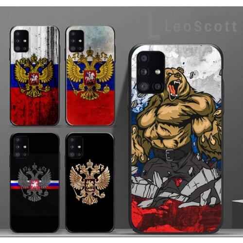 Russia flag Emblem Phone Case For Samsung A50 A51 A71 A31 A21S S8 S9 S10 S20 S21 Plus Fe Ultra 4G 5G