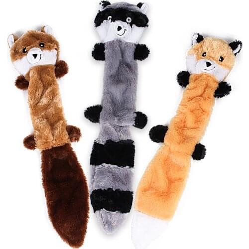 Dog Toys Plush Squeak Pet Fidget Wolf Animal Plush Toy Dog Chew Squeaky Whistling Involved Squirrel Accessories Pop It Juguetes