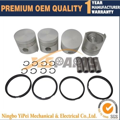 V1702 Engine 4 set Piston + Rings Kit Set STD for Kubota
