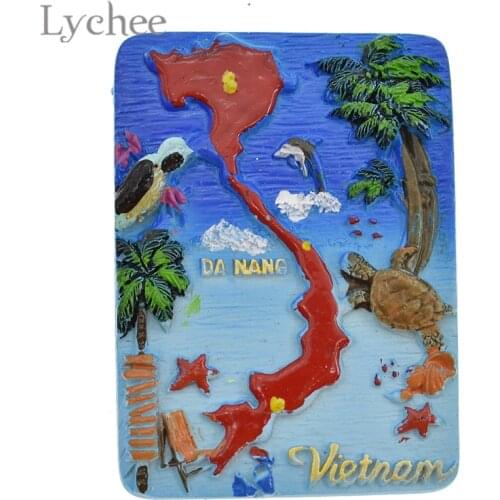 Lychee Life 1pcs Vietnam Resin Fridge Magnet Creative Landscape Refrigerator Magnets Travel Souvenir Kitchen Decoration