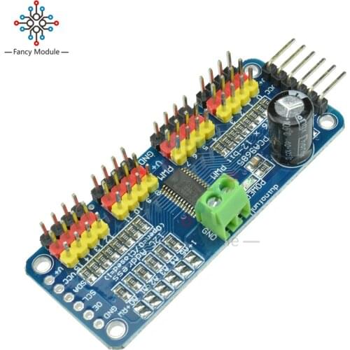 I2C 16 Channel Servo Driver Module PCA9685 For Arduino Raspberry Pi 12-bits PWM Robot Servo Shield 5-10V DC