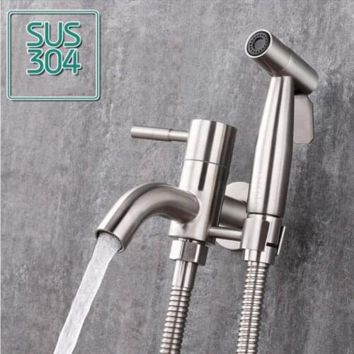 Stainless Steel Bidet Toilet Jet Set Handheld Hygienic Shower Douchette WC Shower Bidet Sprayer Gun Hand Held Spray Toilet Bidet