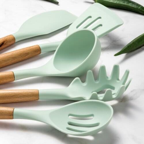 9/10/11/12PCS Kitchen Cooking Tools Set Silicone Utensils Set Turner Tongs Spatula Soup Spoon Non-stick Shovel Oil Brush