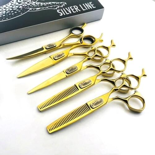 6 Professional Hair Salon Structure Scissors Set Cutting Barber Haircut Thinning Shear Scissors Hairdressing Hair Tools Scissors